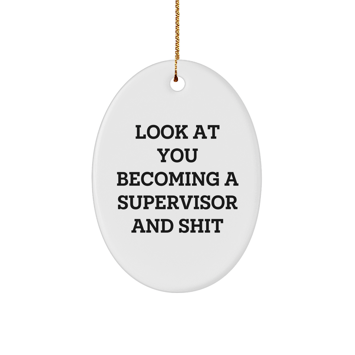 Funny Supervisor Gifts, Look At You Becoming A Supervisor Oval Ornament, Christmas Unique Gifts from Friends, Coworkers or Family - Image 1
