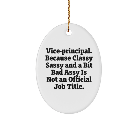 Vice-Principal Job Title Funny Oval Ornament Gifts for Christmas Unique Vice-Principal Gifts, Vice-Principal Humor, Vice-Principal Office Decorations, Vice-Principal Appreciation Gifts - Image 1