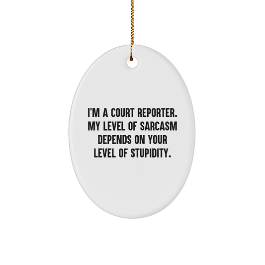 Funny Court Reporter Oval Ornament - I'm A Court Reporter. Sarcasm Gifts from Workmates - Christmas Unique Gifts - Image 1