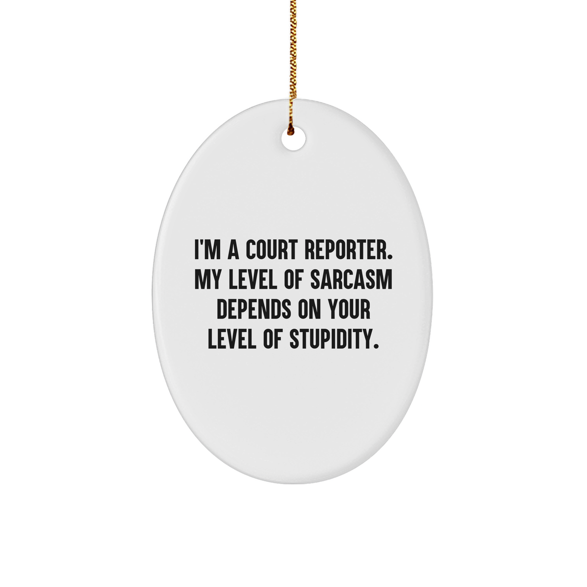 Funny Court Reporter Oval Ornament - I'm A Court Reporter. Sarcasm Gifts from Workmates - Christmas Unique Gifts - Image 1