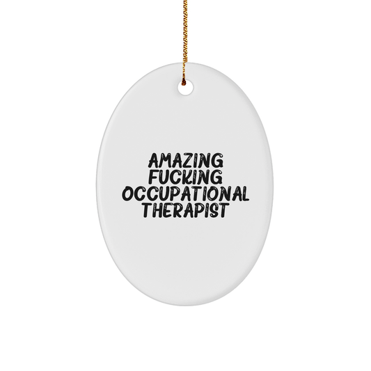 Occupational Therapist Gift Ideas Christmas Oval Ornament Funny Quote for Men Women Friends Coworkers Family - Image 1