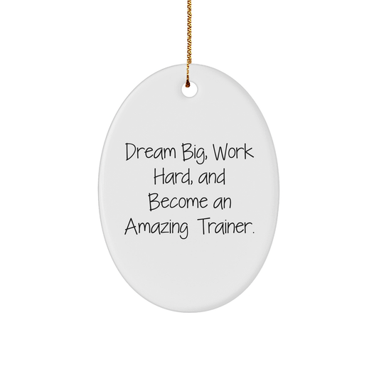 Inspirational Trainer Oval Ornament, Dream Big, Work Hard, Gifts from Family for Amazing Trainers, Unique Christmas Unique Gifts - Image 1