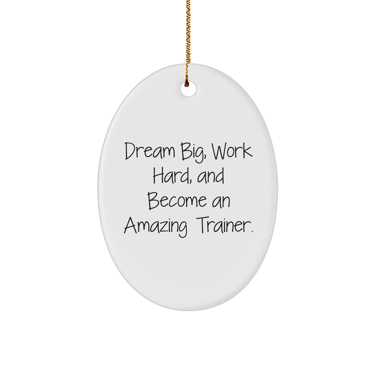 Inspirational Trainer Oval Ornament, Dream Big, Work Hard, Gifts from Family for Amazing Trainers, Unique Christmas Unique Gifts - Image 1