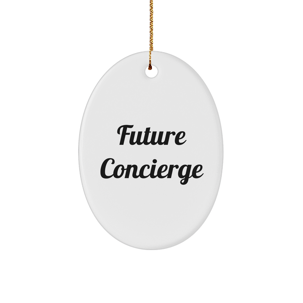 Funny Concierge Gifts for Her Christmas Oval Ornament from Friends, Cute Quote - Image 1