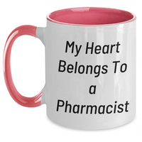 Load image into Gallery viewer, Funny Pharmacist Gifts - My Heart Belongs To A Pharmacist, Two Tone Coffee Mug for Dad, Unique Father&#39;s Day Unique Gifts from Family, Friends, or Coworkers - Main
