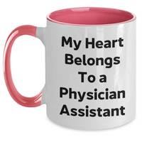 Load image into Gallery viewer, Funny Physician Assistant Gifts - My Heart Belongs To A Physician Assistant Two Tone Coffee Mug, Gifts from Friends for Physician Assistant, Father&#39;s Day Unique Gifts - Main
