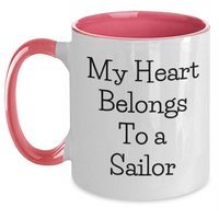 Load image into Gallery viewer, Funny Sailor Gifts from Men for Sailor&#39;s Heart Belongs To A Sailor, Two Tone Coffee Mug for Father&#39;s Day - Main
