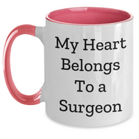 Load image into Gallery viewer, Funny Surgeon Gifts from Men to Him, My Heart Belongs To A Surgeon Two Tone Coffee Mug for Father&#39;s Day, Unique Surgeon Gift Ideas - Main
