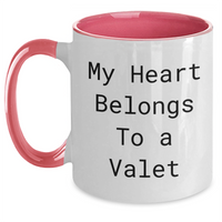 Load image into Gallery viewer, Funny Valet Gifts from Friends to Men - My Heart Belongs To A Valet Two Tone Coffee Mug, Father&#39;s Day Unique Gifts - Main
