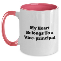 Load image into Gallery viewer, Funny Vice-Principal Gifts, My Heart Belongs To A Vice-Principal Two Tone Coffee Mug, Father&#39;s Day Unique Gifts from Men to Vice-Principal - Main
