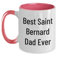 Load image into Gallery viewer, Saint Bernard Dog Dad Gifts from Men to Saint Bernard Dog Lovers Funny Two Tone Coffee Mugs, Best Saint Bernard Dad Ever Quote, Father&#39;s Day Unique Gifts - Main
