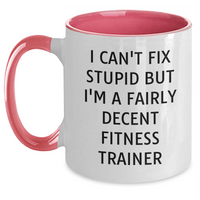 Load image into Gallery viewer, Fitness Trainer Humor Gifts from Men for Father&#39;s Day - Two Tone Coffee Mug, Funny Quote, 11oz Ceramic, Microwave &amp; Dishwasher Safe - Main
