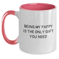 Load image into Gallery viewer, Funny Pappy Gifts, Being My Pappy Is The Only Gift You Need, Two Tone Coffee Mug for Father&#39;s Day - Main
