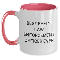Load image into Gallery viewer, Funny Law Enforcement Officer Gifts from Men to Best Effin&#39; Law Enforcement Officer Ever - Two Tone Coffee Mug for Father&#39;s Day - Main
