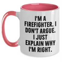Load image into Gallery viewer, Firefighter Humor Gifts from Men to Firefighter Friends Graduation Unique Two Tone Coffee Mug - Main
