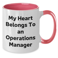 Load image into Gallery viewer, Funny Operations Manager Gifts, My Heart Belongs To An Operations Manager Two Tone Coffee Mug, Father&#39;s Day Unique Gifts from Men - Additional
