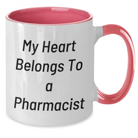 Load image into Gallery viewer, Funny Pharmacist Gifts - My Heart Belongs To A Pharmacist, Two Tone Coffee Mug for Dad, Unique Father&#39;s Day Unique Gifts from Family, Friends, or Coworkers - Additional

