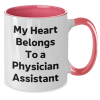 Load image into Gallery viewer, Funny Physician Assistant Gifts - My Heart Belongs To A Physician Assistant Two Tone Coffee Mug, Gifts from Friends for Physician Assistant, Father&#39;s Day Unique Gifts - Additional
