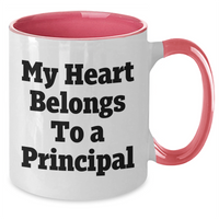 Load image into Gallery viewer, Funny Principal Gifts from Men to Friends - My Heart Belongs To A Principal Two Tone Coffee Mug, Perfect for Father&#39;s Day - Additional
