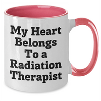 Load image into Gallery viewer, Funny Radiation Therapist Gifts for Men - My Heart Belongs To A Radiation Therapist Two Tone Coffee Mug, Father&#39;s Day Unique Gifts from Family - Additional
