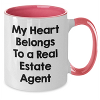 Load image into Gallery viewer, Funny Real Estate Agent Gifts, My Heart Belongs To A Real Estate Agent, Two Tone Coffee Mug, Father&#39;s Day Unique Gifts from Friends, Gifts for Real Estate Agent - Additional
