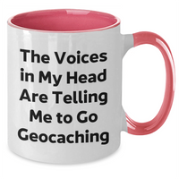 Load image into Gallery viewer, Geocaching Humor Gifts for Men from Friends and Family - Funny Two Tone Coffee Mug - Additional

