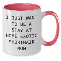Load image into Gallery viewer, Exotic Shorthair Cat Mom Funny Two-Tone Coffee Mugs Gifts from Family for Father&#39;s Day I Just Want To Be A Stay At Home Exotic Shorthair Mom - Additional
