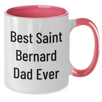 Load image into Gallery viewer, Saint Bernard Dog Dad Gifts from Men to Saint Bernard Dog Lovers Funny Two Tone Coffee Mugs, Best Saint Bernard Dad Ever Quote, Father&#39;s Day Unique Gifts - Additional
