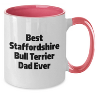 Load image into Gallery viewer, Funny Staffordshire Bull Terrier Dog Gifts for Dad Ever - &#39;Best Dad Ever&#39; Two Tone Coffee Mug for Father&#39;s Day Unique Gifts from Friends - Additional

