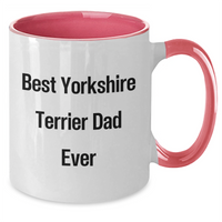 Load image into Gallery viewer, Funny Yorkshire Terrier Dog Gifts for Men - Best Yorkshire Terrier Dad Ever Two Tone Coffee Mug, Gifts from Men to Yorkshire Terrier Dog Fathers on Father&#39;s Day - Additional
