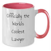 Load image into Gallery viewer, Funny Lawyer Gifts from Men to Mom - Officially The World&#39;s Coolest Lawyer Two Tone Coffee Mug, Unique Mother&#39;s Day Unique Gift for Women, Friends, and Family - Additional
