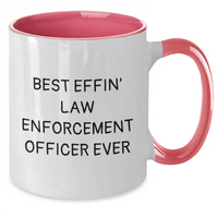 Load image into Gallery viewer, Funny Law Enforcement Officer Gifts from Men to Best Effin&#39; Law Enforcement Officer Ever - Two Tone Coffee Mug for Father&#39;s Day - Additional
