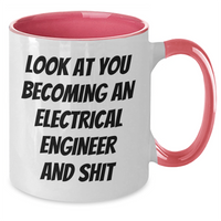 Load image into Gallery viewer, Electrical Engineer Gifts, Funny Quote Mug, 2 Tone Coffee, Gifts from Friends, Electrical Engineer Graduation Unique Gifts for Him or Her - Additional
