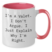 Load image into Gallery viewer, Valet Funny Quote Two Tone Coffee Mug Gifts for Men from Friends, Coworkers, Family, and More - Additional
