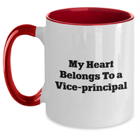 Load image into Gallery viewer, Funny Vice-Principal Gifts, My Heart Belongs To A Vice-Principal Two Tone Coffee Mug, Father&#39;s Day Unique Gifts from Men to Vice-Principal - Main
