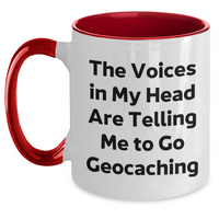 Load image into Gallery viewer, Geocaching Humor Gifts for Men from Friends and Family - Funny Two Tone Coffee Mug - Main
