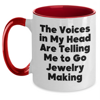Load image into Gallery viewer, Funny Jewelry Making Quotes Gifts from Men to Friends on Father's Day Unique Two Tone Coffee Mug - Main
