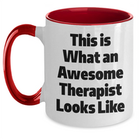 Load image into Gallery viewer, Inspirational Therapist Gifts: This Is What An Awesome Therapist Looks Like Two Tone Coffee Mug for Father&#39;s Day, Perfect Unique Gifts from Wife/Mom to Therapist Husband/Dad - Main
