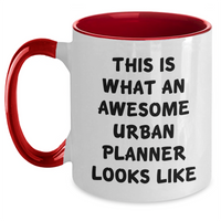 Load image into Gallery viewer, Awesome Urban Planner Two Tone Coffee Mug | Funny Gifts for Urban Planners | Father&#39;s Day Unique Gifts - Main
