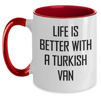 Load image into Gallery viewer, Funny Turkish Van Cat Gifts from Friends - Life Is Better With A Turkish Van Two Tone Coffee Mug for Dad on Father&#39;s Day - Main
