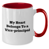 Load image into Gallery viewer, Funny Vice-Principal Gifts, My Heart Belongs To A Vice-Principal Two Tone Coffee Mug, Father&#39;s Day Unique Gifts from Men to Vice-Principal - Additional

