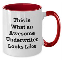 Load image into Gallery viewer, Funny Underwriter Gifts for Father&#39;s Day | This Is What An Awesome Underwriter Looks Like Two Tone Coffee Mug - Additional
