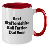 Load image into Gallery viewer, Funny Staffordshire Bull Terrier Dog Gifts for Dad Ever - &#39;Best Dad Ever&#39; Two Tone Coffee Mug for Father&#39;s Day Unique Gifts from Friends - Additional
