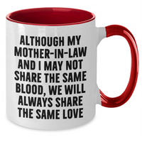 Load image into Gallery viewer, Funny Mom-in-law Gifts from Men to Women - Inspirational Two Tone Coffee Mug for Father&#39;s Day - Black and White, Red and White, Navy and White, Pink and White - Additional
