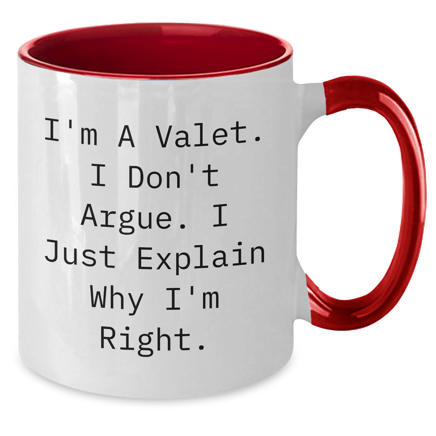 Valet Funny Quote Two Tone Coffee Mug Gifts for Men from Friends, Coworkers, Family, and More - Additional