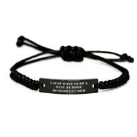 Load image into Gallery viewer, Funny Bicolor Cat Mom Rope Bracelet Gifts for Men from Friends, Unique Father&#39;s Day Presents for Him, I Just Want To Be A Stay At Home Bicolor Cat Mom Quote - Image 1

