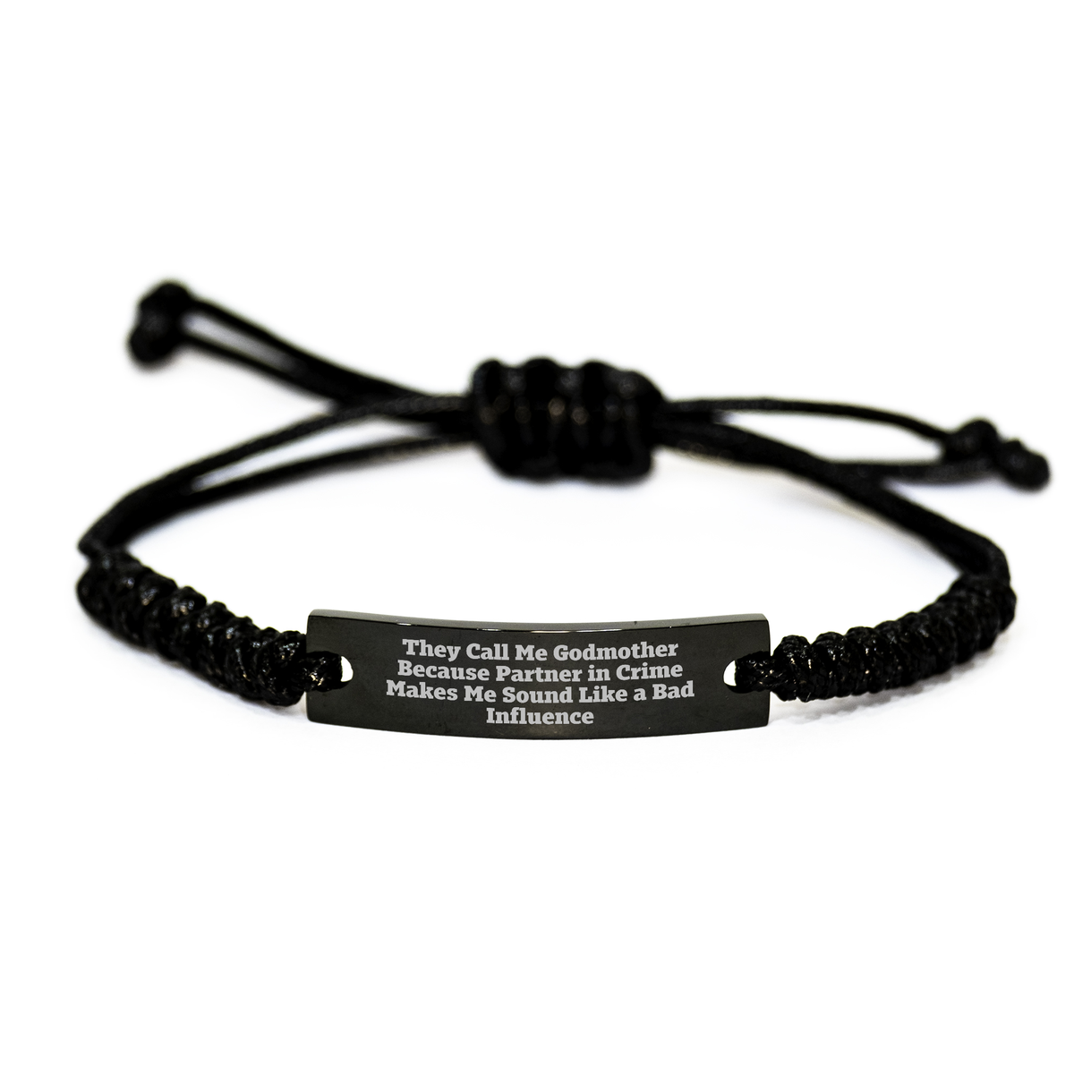 Funny Godmother Gifts, Rope Bracelet, Adjustable 3.34-9.84in, Gifts from Men to Godmother, Unique Father's Day Unique Gift Ideas for Godmother, Engraved with 'They Call Me Godmother Because...' - Image 1