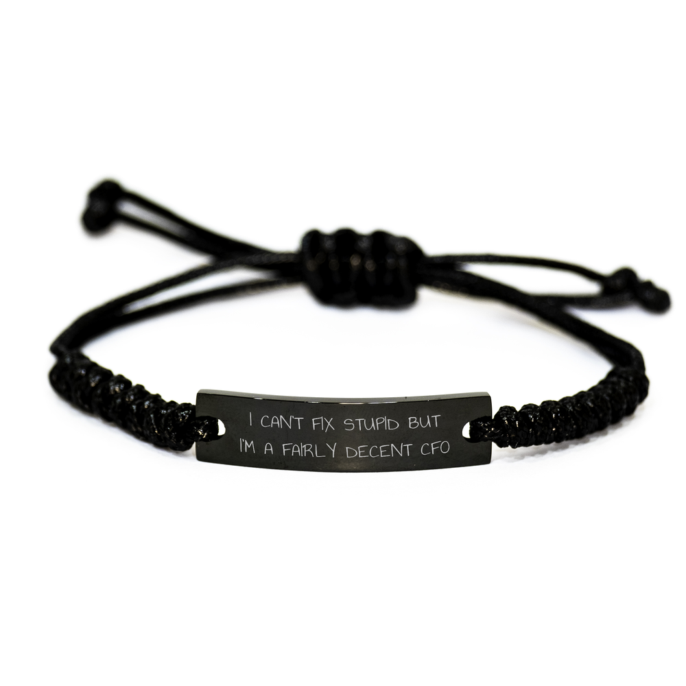 CFO Gifts Funny Quote Rope Black Stainless Steel Adjustable 3-9.84 inches for Men - Image 1