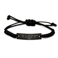 Load image into Gallery viewer, Funny Assistant Gifts from Friends and Family - Adjustable Rope Bracelet for Graduation, Look At You Becoming An Assistant And Shit, Gift for Assistant - Image 1
