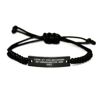 Load image into Gallery viewer, Funny Underwriter Gifts from Friends, Unique Rope Bracelet for Graduation with Inspirational Quote 'Look At You Becoming An Underwriter And Shit' - Image 1
